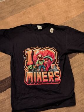 Port and Company Black Kids 'I Miners' Graphic Short Sleeve Tee